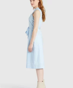 Khujo THERES - Vestido Camisero - Hellblau, Mujer -Tienda de ventas KHUJO 74cb2d6c4bb6423ab179ee96cb8c8977