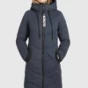 Khujo ARIBAY PEACHED - Abrigo De Invierno - Dunkelblau, Mujer