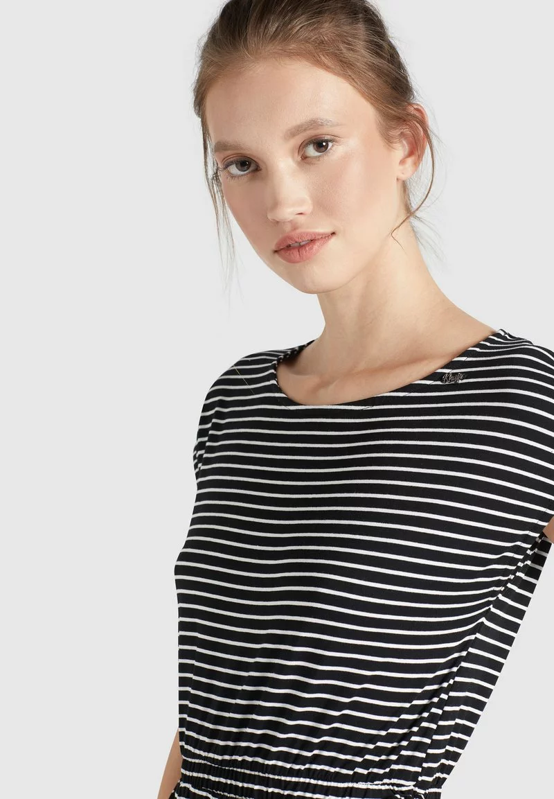 Khujo CRISTELLA - Vestido Largo - Schwarz-weiß Gestreift, Mujer 6 Khujo CRISTELLA - Vestido Largo - Schwarz-weiß Gestreift, Mujer - Imagen 6