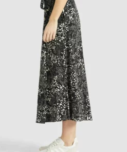 Khujo HEPKE - Falda Acampanada - Schwarz-weiß Gemustert, Mujer -Tienda de ventas KHUJO 791b27eb7582404abb58ef5a248f5659