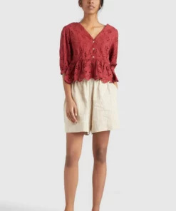 Khujo GALILEA - Blusa - Rotbraun, Mujer