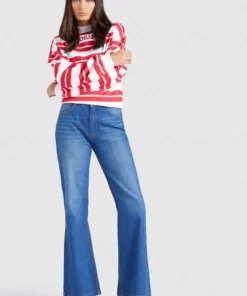 Khujo APONA - Sudadera - Rot-weiß Gestreift, Mujer -Tienda de ventas KHUJO 7c13f385f58443e78ecc91b5dc08cfd1