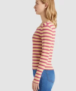 Khujo SICHUAN - Camiseta De Manga Larga - Rosa-ocker Gestreift, Mujer -Tienda de ventas KHUJO 7e8562096fbe4aeb98f2c38cb999421a