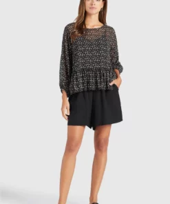 Khujo KLEMENTINA - Blusa - Black/blue, Mujer -Tienda de ventas KHUJO 835b31f7185043bcb660d8ef0049ace2