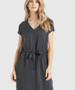 Khujo ANNELI - Vestido Vaquero - Grau Gewaschen, Mujer