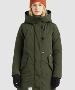 Khujo CLEAO - Abrigo De Invierno - Dunkeloliv, Mujer