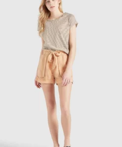 Khujo BABSI - Camiseta Estampada - Weiß Ocker Gestreift, Mujer -Tienda de ventas KHUJO 8893a943c8a640e5ab1a2baac5bdbbc4