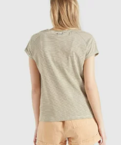 Khujo BABSI - Camiseta Estampada - Weiß Ocker Gestreift, Mujer -Tienda de ventas KHUJO 8f75ab91000b4aed92003d9f8812e5e0