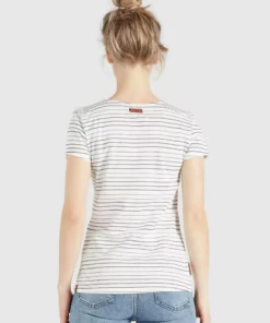 Khujo RAFAELA - Camiseta Estampada - Weiß-schwarz Gestreift, Mujer -Tienda de ventas KHUJO 8f8855c559754662ada9b1d5b19f5823