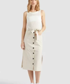 Khujo VARSHA - Falda Acampanada - Beige, Mujer