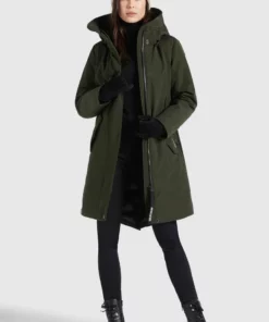 Khujo CHARLYN2 - Abrigo De Invierno - Dunkeloliv Polyester, Mujer -Tienda de ventas KHUJO 91ead8513a3f4712990110ad77569f0f