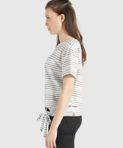 Khujo AURELIA - Camiseta Estampada - Weiß Schwarz Gestreift, Mujer -Tienda de ventas KHUJO 93ebbf68172d4b14850a00b67f8fd066