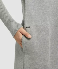 Khujo ELINA - Chaqueta De Punto - Grau Meliert, Mujer -Tienda de ventas KHUJO 95b9ac00db7e4f4686cc360b54feeaa1