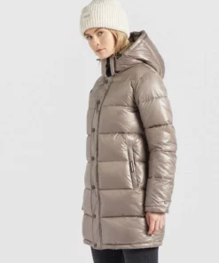 Khujo WENCKE SHINY - Abrigo De Invierno - Taupe Glänzend, Mujer