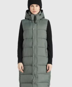 Khujo MAGNETA MATT - Chaleco - Graugrün, Mujer