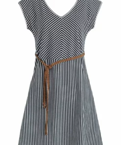 Khujo LEIFA - Vestido Informal - Dunkelblau-weiß Gestreift, Mujer -Tienda de ventas KHUJO 9d068a2c6e13419593aa845c5c1b1c09