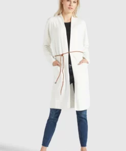 Khujo PERKY WITH BELT - Chaqueta De Punto - Beige, Mujer -Tienda de ventas KHUJO a757b5718d8f46bcbe19d995769d34d5