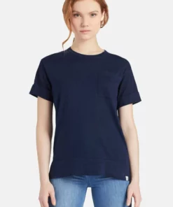 Khujo ALLMUT - Camiseta Básica - Dark Blue, Mujer