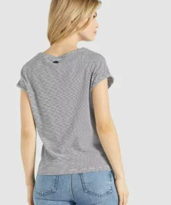 Khujo BABSI - Camiseta Estampada - Weiß Blau Gestreift, Mujer -Tienda de ventas KHUJO a8dc251678494a28b337d64b205b998c