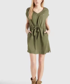 Khujo ANNELI - Vestido Vaquero - Khaki Gewaschen, Mujer -Tienda de ventas KHUJO ab5b42d7a9ec41249def156244fa4101