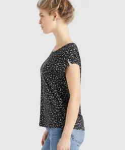 Khujo TALAJA - Camiseta Estampada - Schwarz-weiß Gemustert, Mujer -Tienda de ventas KHUJO b0c116cc253741b294592e8a6478df94