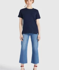 Khujo ALLMUT - Camiseta Básica - Dark Blue, Mujer -Tienda de ventas KHUJO b0ec31677d9f42ad8803ccc0c9a26268