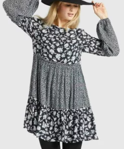 Khujo GRANATA - Vestido Informal - Schwarz Weiß, Mujer