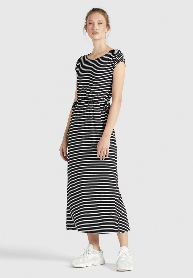 Khujo CRISTELLA - Vestido Largo - Schwarz-weiß Gestreift, Mujer 1 Khujo CRISTELLA - Vestido Largo - Schwarz-weiß Gestreift, Mujer
