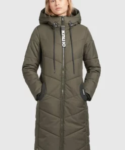 Khujo ARIBAY - Abrigo De Invierno - Dunkeloliv, Mujer