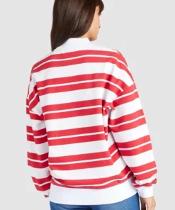 Khujo APONA - Sudadera - Rot-weiß Gestreift, Mujer -Tienda de ventas KHUJO c34266a751d04618acc8f1f9f5304c84