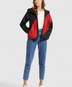 Khujo AKAMU - Chaqueta Fina - Black/red, Mujer