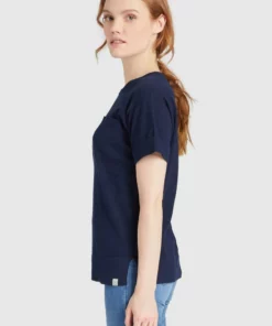 Khujo ALLMUT - Camiseta Básica - Dark Blue, Mujer -Tienda de ventas KHUJO c6110b82a22247f0aac722ae0618522b