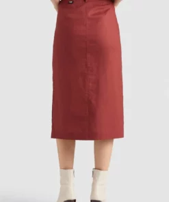 Khujo VARSHA - Falda Acampanada - Rotbraun, Mujer -Tienda de ventas KHUJO c669cafab17a42c7a5515e4aab60fe75