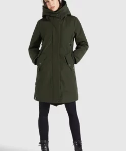Khujo CHARLYN2 - Abrigo De Invierno - Dunkeloliv Polyester, Mujer