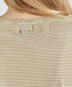 Khujo BABSI - Camiseta Estampada - Weiß Ocker Gestreift, Mujer -Tienda de ventas KHUJO d9a1b076b2994c0a979be53cce609f51