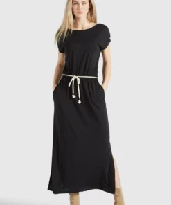Khujo DOREEN - Vestido Largo - Schwarz, Mujer
