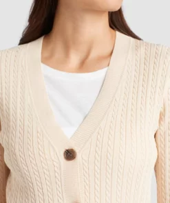 Khujo SUSTU - Chaqueta De Punto - Beige, Mujer -Tienda de ventas KHUJO db383f34dd074e568a216409502b0f1f