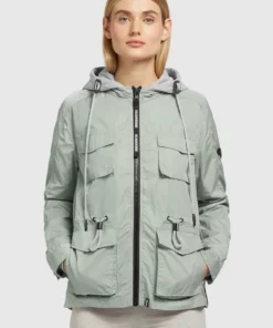 Khujo FLAMES - Chaqueta Fina - Blassgrün, Mujer