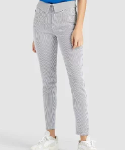 Khujo EAST - Vaqueros Slim Fit - Blue/white, Mujer