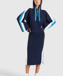 Khujo ZENGINA - Jersey Con Capucha - Blue/white, Mujer -Tienda de ventas KHUJO e510dca9c3ec4516893246512534d6ee