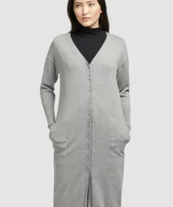 Khujo ELINA - Chaqueta De Punto - Grau Meliert, Mujer