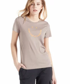 Khujo FRANCESCA SMILE - Camiseta Estampada - Graubraun, Mujer