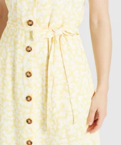 Khujo GOYA - Vestido Camisero - Gelb-weiß Geblümt, Mujer -Tienda de ventas KHUJO f22172eed23b4e24aac415791ef07370