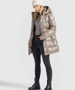 Khujo WENCKE SHINY - Abrigo De Invierno - Taupe Glänzend, Mujer -Tienda de ventas KHUJO f3a510071c7d41a09a00b8b611094b6f