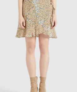 Khujo UNDINE - Falda Acampanada - Mehrfarbig Geblümt, Mujer