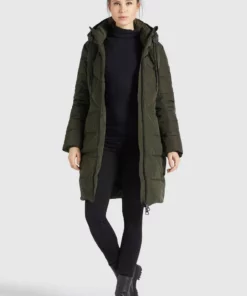 Khujo ELESSA2 - Abrigo De Invierno - Dunkeloliv, Mujer