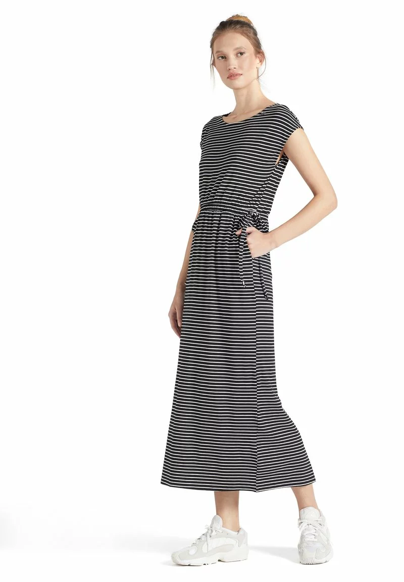 Khujo CRISTELLA - Vestido Largo - Schwarz-weiß Gestreift, Mujer 2 Khujo CRISTELLA - Vestido Largo - Schwarz-weiß Gestreift, Mujer - Imagen 2