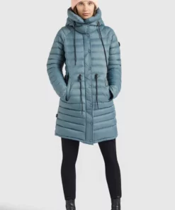 Khujo MANTEL NIANA SHINE - Abrigo De Invierno - Blaugrau, Mujer